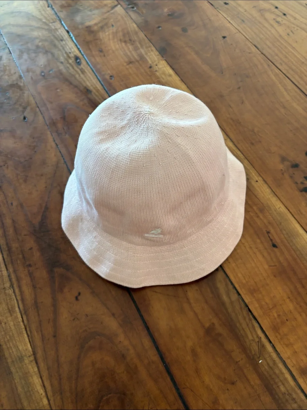 Kangol Tropic Casual Pale Pink Knit Bucket Hat with White Logo size L/XL